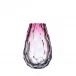 Stones Underlaid Vase Beryl Rose Lead-Free Crystal, Cut Polished Pebbles 31 cm