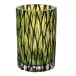 Wood Underlaid And Overlaid Vase Clear Reseda Amethyst Lead-Free Crystal, Wedge-Shaped Cuts 22 cm