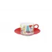 Vues De Paris Ruby Tea Cup & Saucer (Special Order)