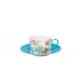 Vues De Paris Sky Blue Tea Cup & Saucer (Special Order)