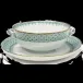 Green Lace Cream Soup & Saucer