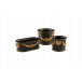 Oval Cachepot Black & Gold 14"x7"