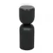 Small Kudoros Side Table with Black Marble Top, Black Burnt