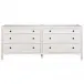 Hampton 6 Drawer Dresser, White Wash