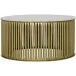 Lenox Coffee Table, Antique Brass, Metal and Stone