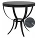 Byron Side Table, Black Metal with Marble