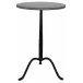 Cosmopolitan Side Table, Black Metal with Marble