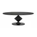 Katana Oval Dining Table, Black Metal