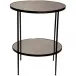 Qs Anna Side Table, Black Metal with Antique Glass