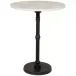 Antonie Side Table, Black Metal with White Stone