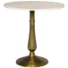 Alida Side Table with White Stone, Brass Finish