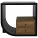 Burton Side Table, Left, Hand Rubbed Black and Teak