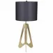 Candis Lamp with Black Shade, Antique Brass