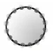 Moira Round Mirror with Glass Details, Black Metal