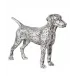 Hunting Dog Pointer 4 in L x 2.8 in H Silver