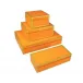 Lacquer Orange/Shine Gold Leaf/Black Trim Stationery Box 12.5" x 9.5" x 2.75"H