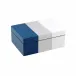 Lacquer Navy Blue/Shine Silver/White Medium Box 8" x 6" x 3.5"H