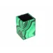 Lacquer Malachite Brush Cup 3" x 3" x 4.5"H