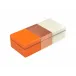 Lacquer Orange/Copper/White Pencil Box 9" x 4" x 2.5"H