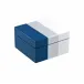 Lacquer Navy Blue/Shine Silver/White Square Box 5" x 5" x 3"H