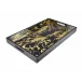 Lacquer Black Gold Marble Breakfast Tray 14" x 22" x 2"H