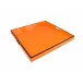 Lacquer Orange/Black Trim Square Tray 22" x 22" x 2"H