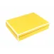 Lacquer Sunshine Yellow/White Trim Stationery Box 12.5" x 9.5" x 2.5"H