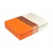 Lacquer Orange/Copper/White Stationery Box 12.5" x 9.5" x 2.75"H