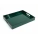 Lacquer Forest Green/Black Trim Reiko Tray 12" x 15" x 2"H