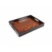 Lacquer Rosewood Brown Medium Rectangular Tray 12"W x 15"L x 2"H