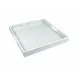 Lacquer Cool Gray/White Trim Square Tray 16" x 16" x 2"H