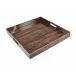 Lacquer Macassar Ebony Square Tray 16" x 16" x 2"H