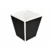 Lacquer Black/White Trim Waste Basket 9" x 9" x 10"H