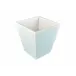 Lacquer Duck Egg Blue/White Waste Basket Square 9"L x 9"W x 10"H