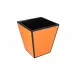 Lacquer Orange/Black Trim Waste Basket Square 9"L x 9"W x 10"H