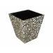 Lacquer Leopard Waste Basket 9" x 9" x 10"H