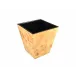 Lacquer Mappa Burl Waste Basket 9" x 9" x 10"H