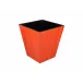 Lacquer Red Tulipwood/Black Waste Basket 9" x 9" x 10"H