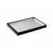 Lacquer Shine Silver Leaf/Black Trim Vanity Tray 8" x 12" x 1.5"H