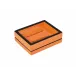 Lacquer Orange/Black Trim Soap Dish 4"L x 5"W x 1.5"H