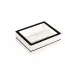 Lacquer White/Black Trim Soap Dish 4"L x 5"W x 1.5"H