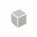 Lacquer Cool Gray/White Trim Q-Tip Box 3.5" x 3.5" x 4"H