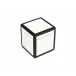Lacquer White/Black Trim Q Tip Box 3.5"L x 3.5"W x 4"H