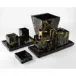 Lacquer Black Gold Marble Medium Box 8" x 6" x 3.5"H