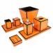 Lacquer Orange/Black Trim Medium Box 8" x 6" x 3.5"H