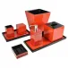 Lacquer Red Tulipwood/Black Square Box 5" x 5" x 3"H