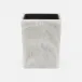 Abiko Pearl White Wastebasket Square Tapered Cast Resin