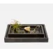 Arles Dark Trays Nested, Set Of 2 Rectangular Straight Faux Horn