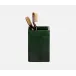 Carlow Emerald Gloss Brush Holder Square Straight Vellum Leather