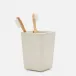 Charlotte White Brush Holder Square Tapered Burl Resin